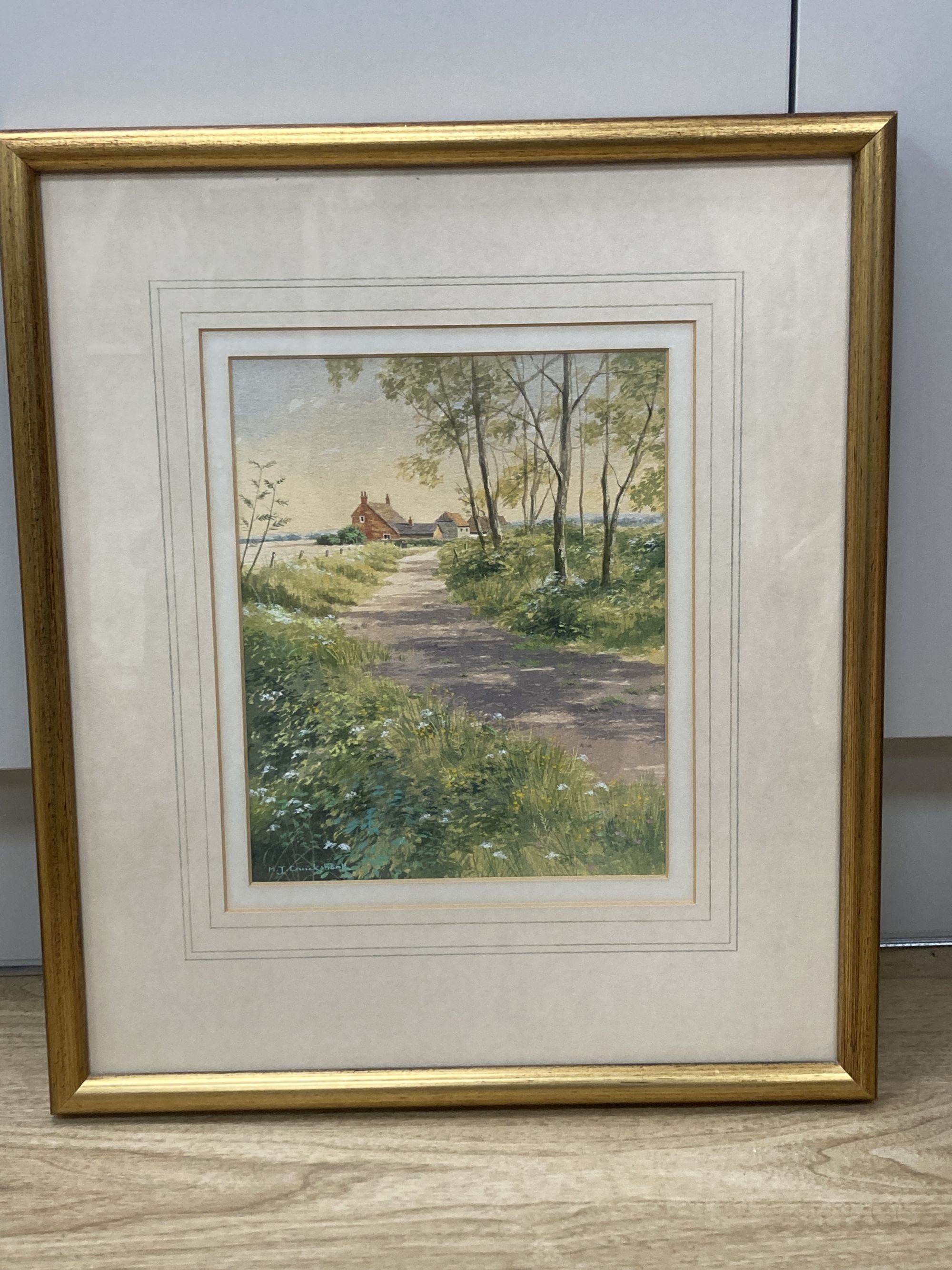 Michael Cruickshank, watercolour, Lane near Barcombe, signed, 25 x 20cm